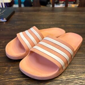 Adidas slides coral peach pink